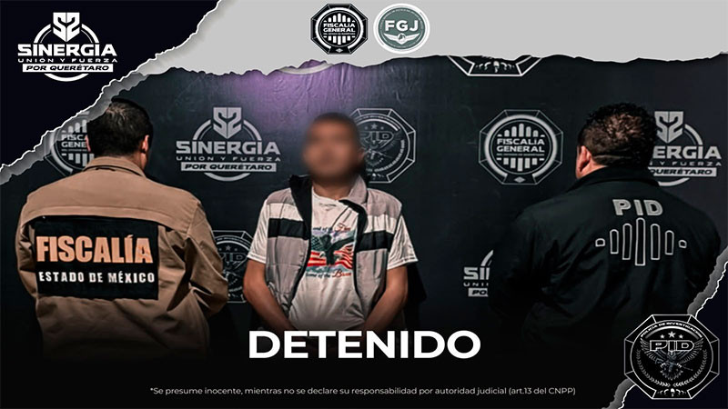 Detienen en Querétaro a Alberto “N” por violación cometida en el Estado de México 