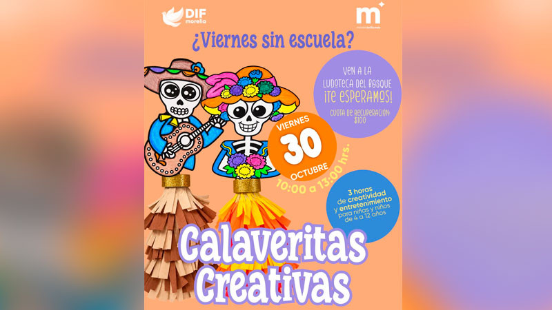 Paola Delgadillo invita a niñas y niños a crear calaveritas en la Ludoteca del Bosque 