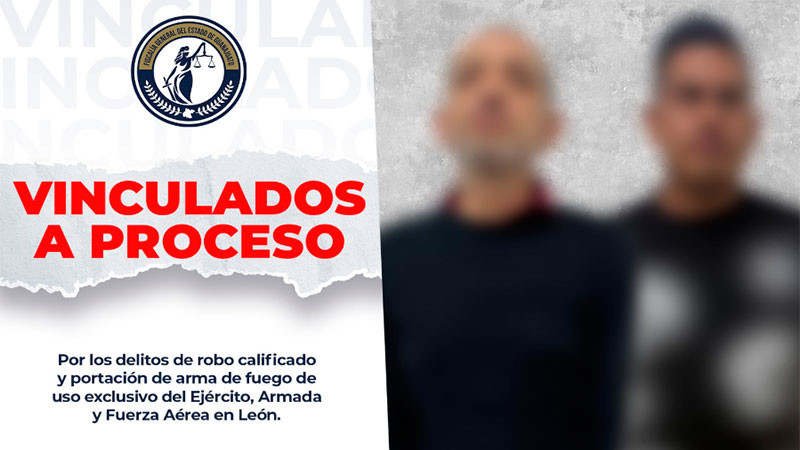 Vinculan a proceso a dos por robo con violencia y portación de arma en León, Guanajuato 