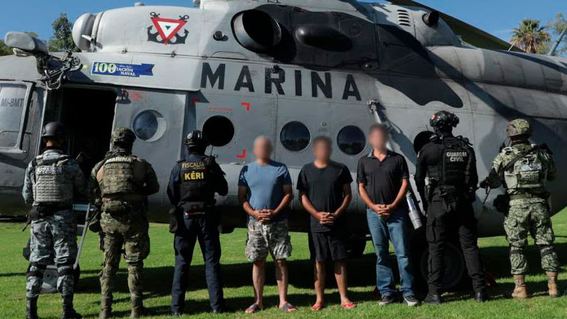 Desarticulan célula delictiva y capturan a 3 objetivos prioritarios en Coahuayana, por homicidio, secuestro y desaparición forzada 
