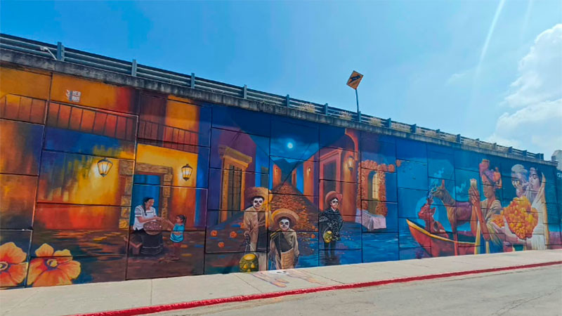 Cerca de un millón de jóvenes llenan de color a México con murales inspirados en el Día de Muertos 