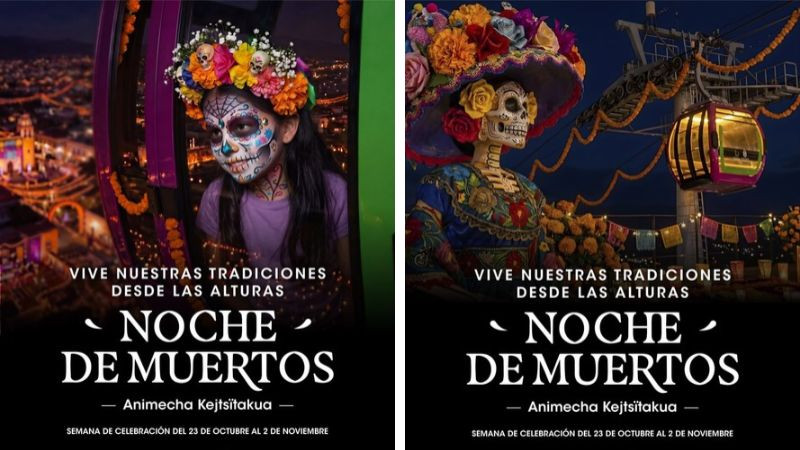 Vive la Noche de Muertos desde las alturas en el teleférico de Uruapan 