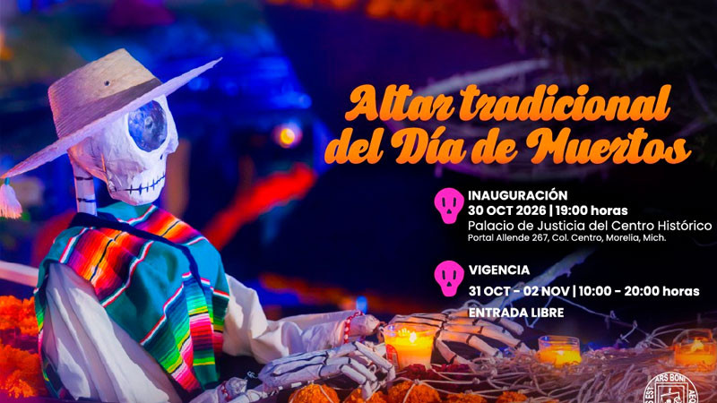 Con 22 años de tradición, abre sus puertas el Altar de Día de Muertos del Poder Judicial de Michoacán 