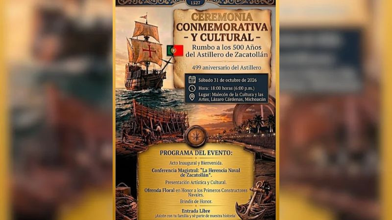 Lázaro Cárdenas celebrará 499 años del primer astillero del Pacífico 