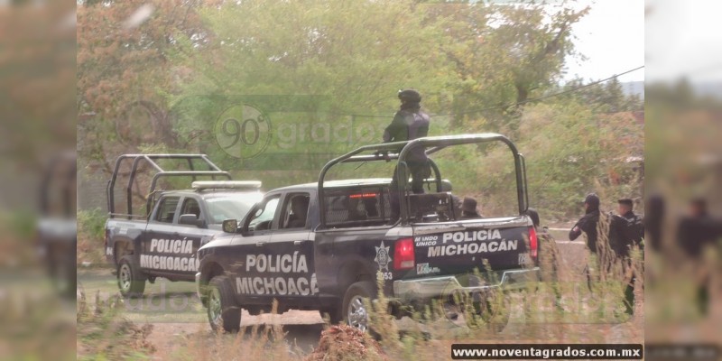 Movilización por reporte de cadáver en Apatzingán, Michoacán; sólo hallaron manchas de sangre 