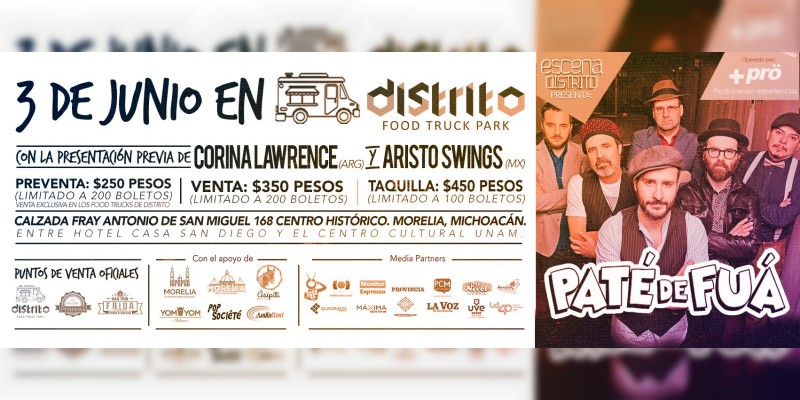 Paté de Fuá, Aristo Swings y Corina Lawrence juntos en Morelia  