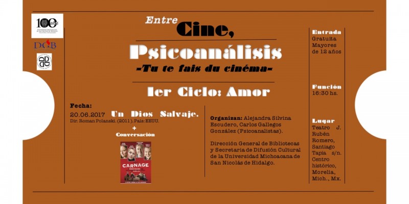 Continua el ciclo ”Entre Cine, Psicoanálisis“ en la UMSNH 