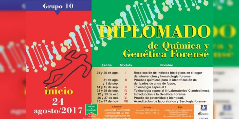 Diplomado de Química y Genética Forense en la UMSNH  
