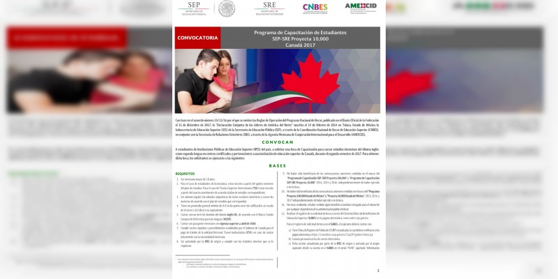 Podrán nicolaitas realizar cursos intensivos del idioma inglés en Canadá 