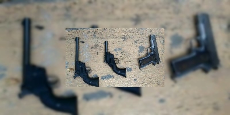 Detienen a tres sujetos con armas de fuego en Morelia 