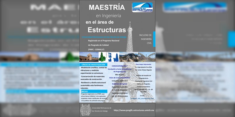 Última semana de registro para Maestría en Ingeniería en el  Área de Estructuras 