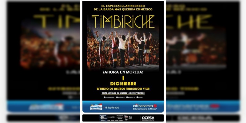 El reencuentro de Timbiriche llega a Morelia en Diciembre  