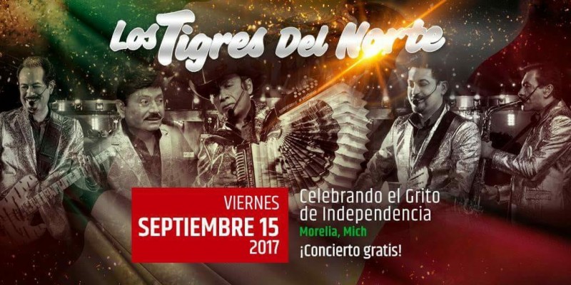 Los tigres del norte darán el grito con los morelianos en el centro histórico  