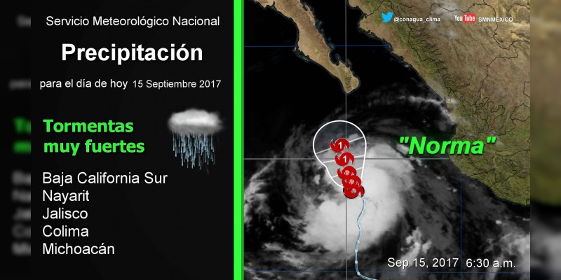 Se prevén tormentas torrenciales en Guerrero e intensas en Oaxaca y Chiapas debido a Max 