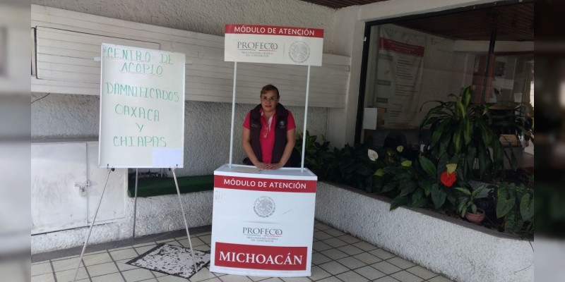 Instala Profeco Michoacán centro de acopio en apoyo a damnificados de Chiapa y Oaxaca - Foto 2 