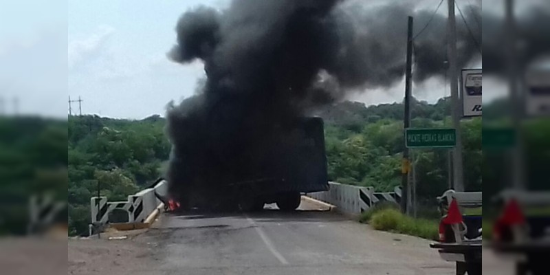 Sujetos armados incendian camión en Buenavista - Foto 1 