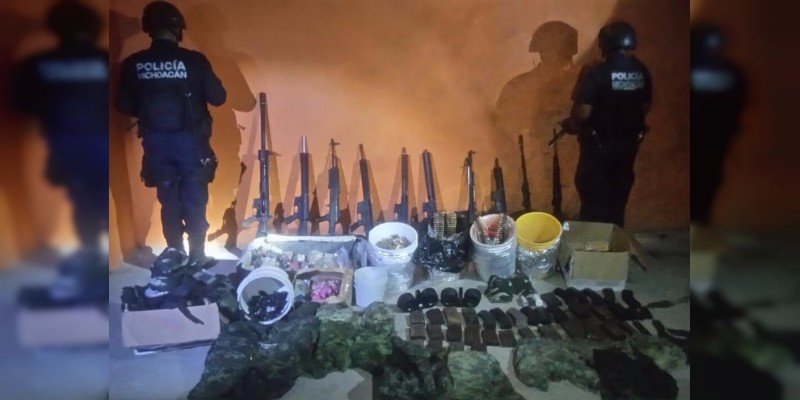 Asegura SSP granadas, armas largas, cargadores y cartuchos en Tanhuato 