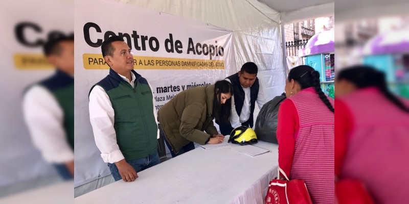 PRD reinstala centro de acopio para damnificados, ahora de Morelos y Puebla  