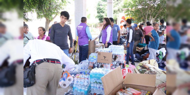 DIF Morelia entrega ahora víveres donados por la ciudadanía a damnificados de Morelos y Puebla 