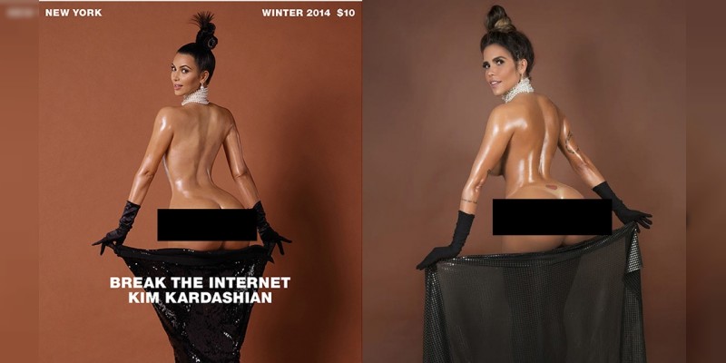 Brasileña recrea portada de Kim Kardashian  