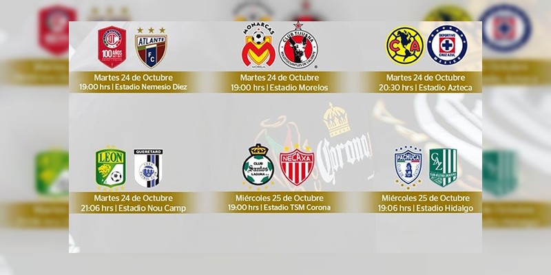 Horarios y días para los octavos de final en la Copa MX 