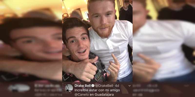 Drake Bell se emociona al ver al Canelo y le pide foto 