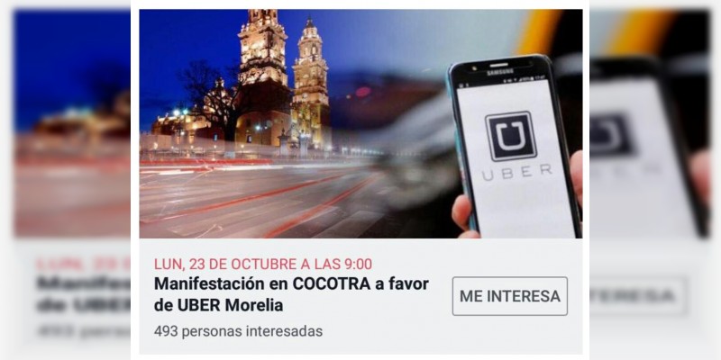 Morelianos se manifestarán a favor de Uber 
