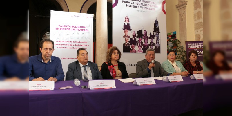 Morelia contará con un programa municipal de igualdad entre hombres y mujeres 
