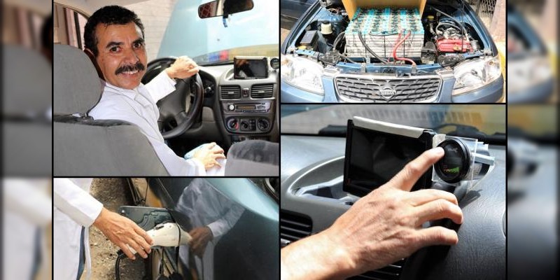 Profesor del IPN convierte su auto viejo en uno totalmente eléctrico 