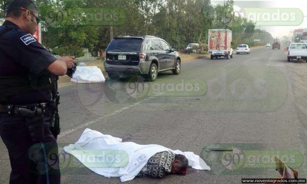 Muere atropellada persona de la tercera edad en Huetamo, Michoacán 