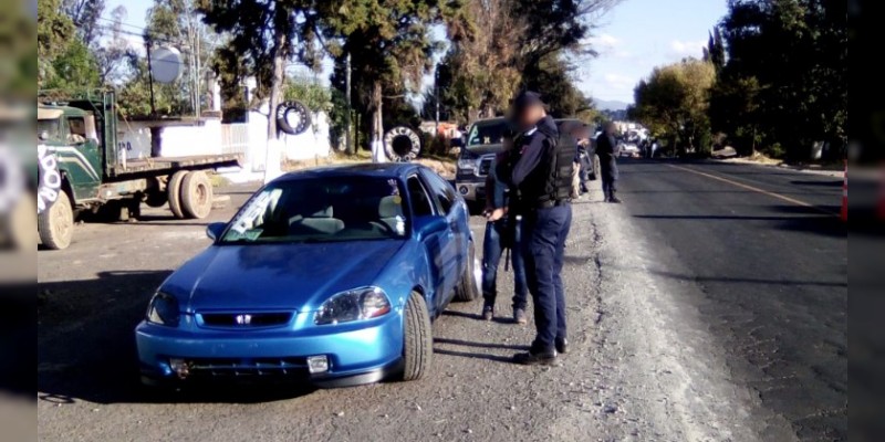 Refuerza SSP operativo de vigilancia en regiones Uruapan, Jiquilpan y Lázaro Cárdenas 