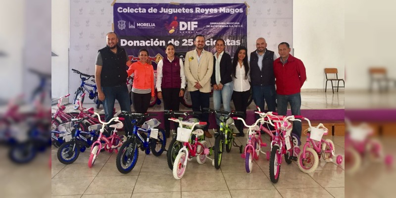 Iniciativa privada y el gobierno municipal de Morelia regalarán 25 bicicletas niños de bajos recursos 