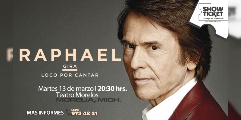 Raphael ofrecerá concierto en Morelia 