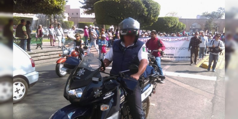 Mantiene SSP monitoreo de manifestaciones en Morelia 