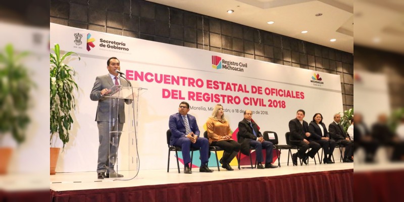 Registró Civil, fundamental en la vida social de Michoacán: Adrián López 