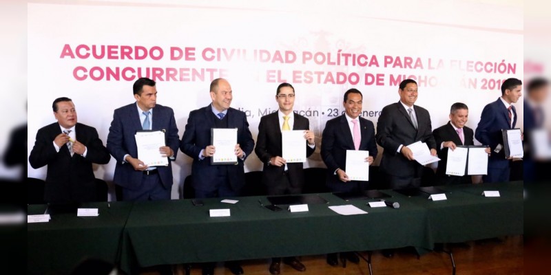 Firman Gobierno de Michoacán, partidos y órganos electorales, acuerdo de Civilidad  