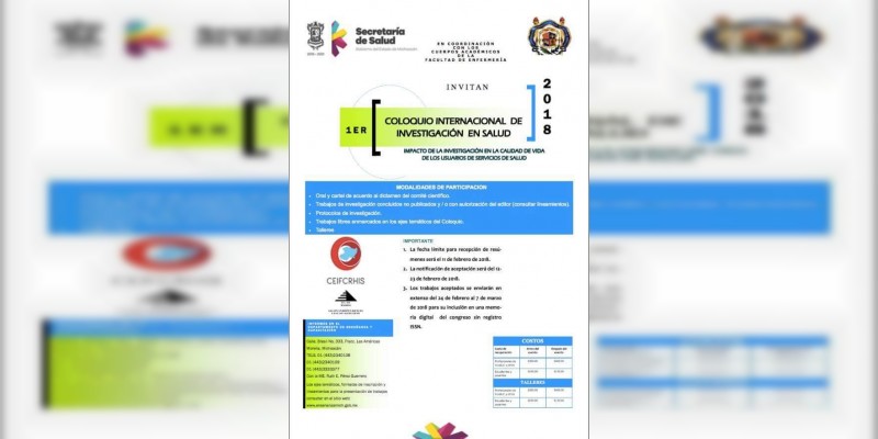 UMSNH y Secretaría de Salud invitan a coloquio de investigación 