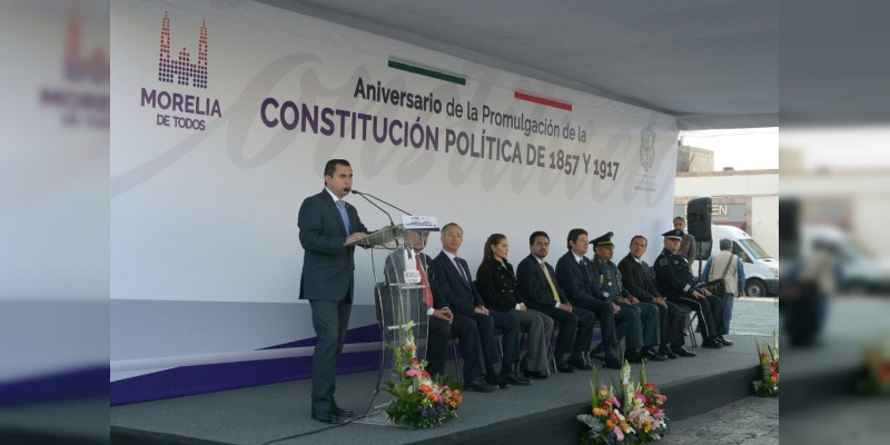 Ayuntamiento de Morelia conmemora el ”Aniversario de la Promulgación de la Constitución Política de 1857 y 1917“ 