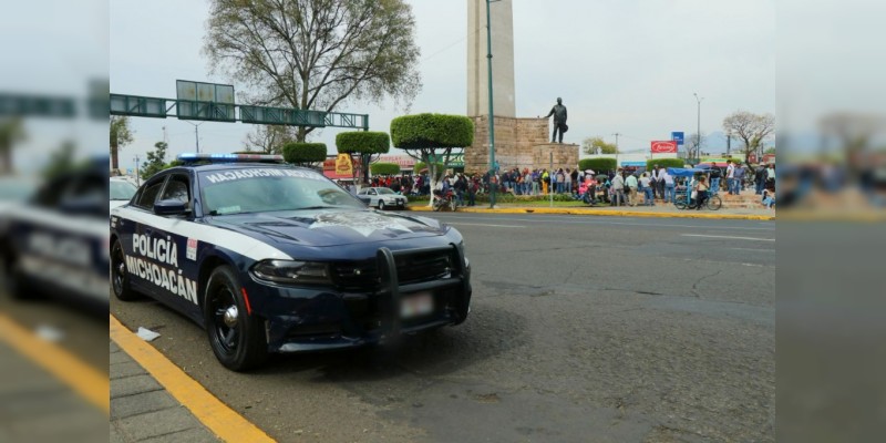 Despliega SSP operativo de vigilancia por manifestaciones en Morelia 
