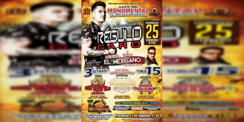 Régulo Caro y Mi Banda El Mexicano, juntos en Morelia  