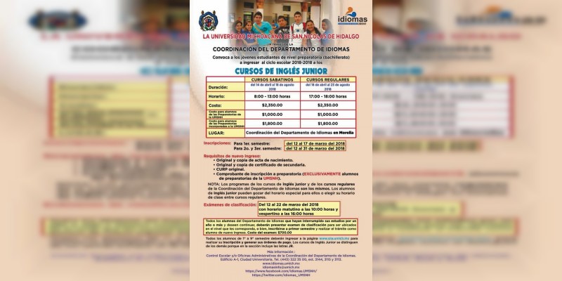 Ofrece Casa de Hidalgo curso de Inglés para bachilleres nicolaitas 