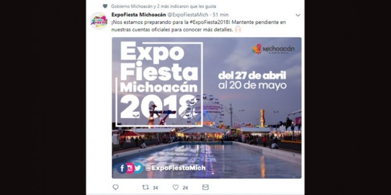 Anuncian fechas de la Expo Fiesta Michoacán 2018 