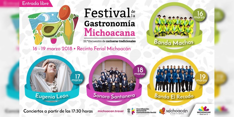 Conciertos gratuitos en el Festival de la Gastronomía Michoacana 