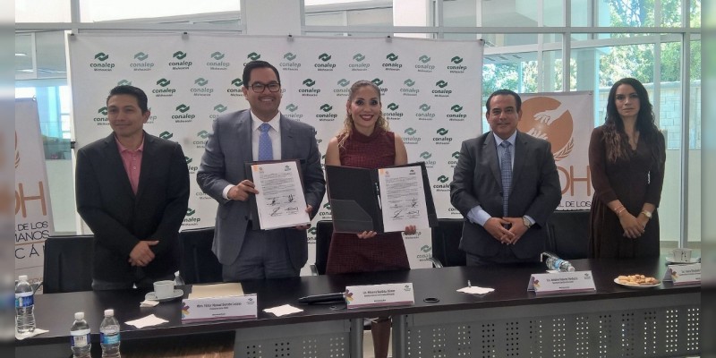 CEDH y Conalep Michoacán firman convenio de colaboración 