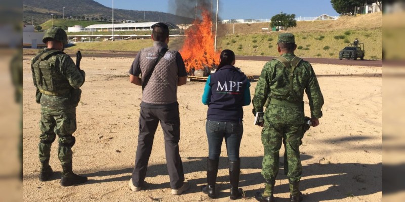 PGR incinera 280 kilos de cocaína y una tonelada de marihuana en Morelia - Foto 4 
