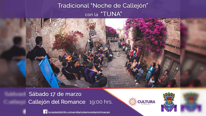 La Secretaría de Cultura de Morelia  invita a “Gran Callejoneada” este sábado 