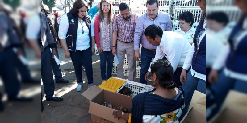Entrega Sedrua 545 paquetes de Sí Produzco en Pátzcuaro y Tzintzuntzan 