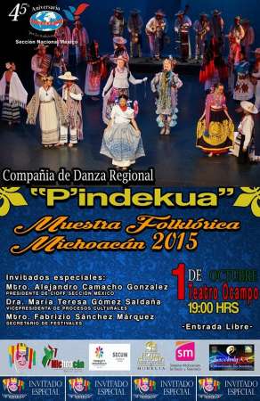 Compañía de danza regional “P’indekua” se presentará en el Teatro Ocampo el 1 de octubre 