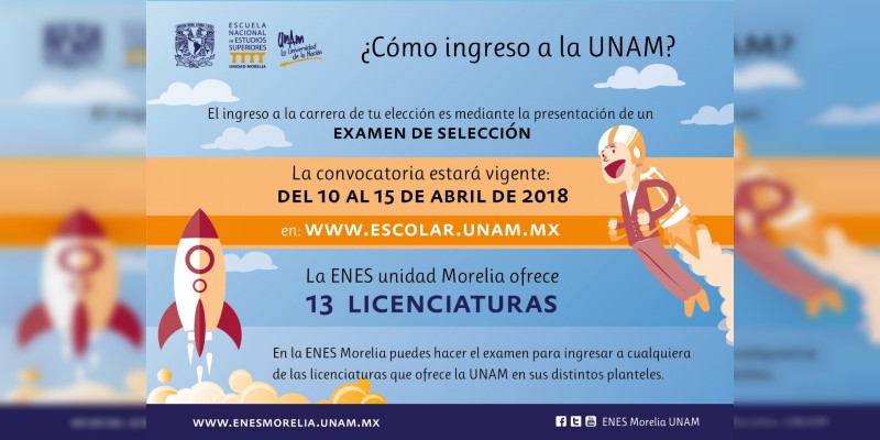 Abierta la segunda convocatoria de ingreso a la UNAM 