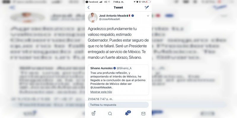 Silvano Aureoles respalda en su candidatura a José Antonio Meade 